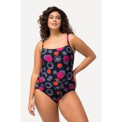 Damski Strój kąpielowy kropki w kształcie owocu granatu miękkie miseczki. Niebieskie kostiumy jednoczęściowe damskie Ulla Popken, plus size, bez wzorów, z poliamidu, sportowe, plus size, do pływania. Za 244.99 zł.