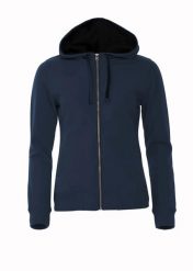 Clique Classic Hoody Full Zip Women – damska bluza z kapturem – dark navy. Niebieskie bluzy damskie CLIQUE, l, bez wzorów, z bawełny, z kapturem. Za 237.97 zł.