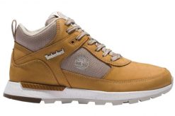 Buty zimowe damskie, Field Trekker Mid leather. Żółte obuwie sportowe damskie Timberland, bez wzorów, z materiału. Za 449.99 zł.