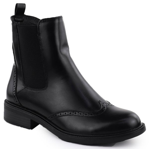 Botki damskie ocieplane sztyblety czarne Potocki SZ12686. Czarne botki damskie POTOCKI, ze skóry ekologicznej, eleganckie, bez obcasa, bez zapięcia. Za 189.99 zł.