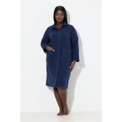 Damskie Szlafrok polarowy stójka zamek błyskawiczny z recyklingu. Niebieskie szlafroki damskie Ulla Popken, plus size, bez wzorów, z materiału, plus size, bez ramiączek, bez kaptura. Za 279.99 zł.