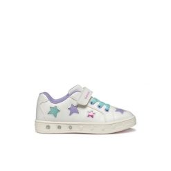 Trampki dziewczęce Geox Skylin G. B. Białe trampki i tenisówki dziewczęce Converse, z aplikacjami, ze skóry, bez zapięcia. Za 259.50 zł.