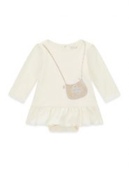 Guess Sukienka codzienna S6BG02 K5997 Kremowy Regular Fit. Białe sukienki dla dziewczynek Guess, z aplikacjami, z bawełny, bez ramiączek. Za 174.99 zł.