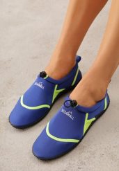 Niebiesko-Zielone Wsuwane Buty Sportowe do Wody z Elastyczną Cholewką Vetilore. Niebieskie obuwie sportowe damskie Renee, bez wzorów, do pływania. Za 49.99 zł.