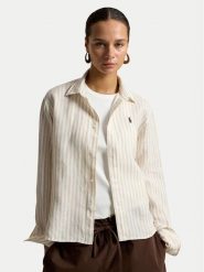 Polo Ralph Lauren Koszula 211935130504 Beżowy jasny Relaxed Fit. Brązowe bluzki damskie Polo Ralph Lauren, s, bez wzorów, ze lnu, bez kołnierzyka, bez ramiączek. Za 859.99 zł.