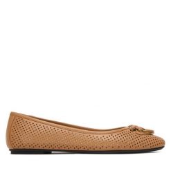 Baleriny PINKO. Brązowe baleriny damskie Pinko, bez wzorów, bez obcasa. Za 919.99 zł.