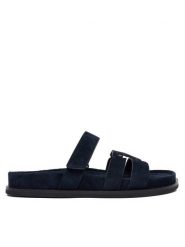 Tory Burch Klapki Ines Sport Slide 163481 Granatowy. Niebieskie klapki damskie Tory Burch, bez wzorów, ze skóry. Za 1,609.00 zł.
