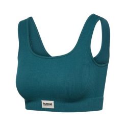Kobiece bezszwowe biustonosze prążkowane Hummel Pulse. Zielone biustonosze Hummel, bez wzorów, prążkowane. Za 153.50 zł.