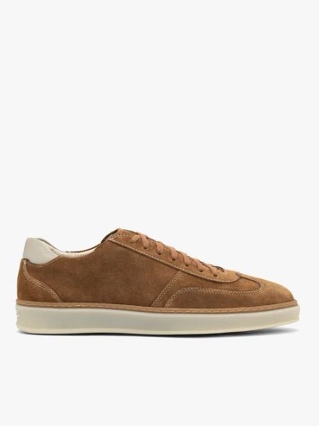 Brązowo-białe sznurowane półbuty. Brązowe buty sportowe męskie Ryłko, ze skóry, bez zapięcia. Za 499.99 zł.