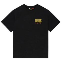 T-Shirt Deus Ex Machina Cutaway Black. Czarne t-shirty męskie Deus Ex Machina, l, bez wzorów, z jeansu, casualowe, bez kołnierzyka. Za 207.27 zł.