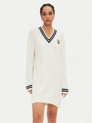 Tommy Jeans Sukienka dzianinowa DW0DW19810 Écru Relaxed Fit. Sukienki damskie Tommy Jeans, m, bez wzorów, z dzianiny, bez kołnierzyka, bez ramiączek. Za 489.99 zł.