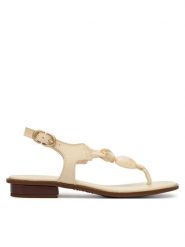 Hispanitas Sandały HV264785 C001 Écru. Sandały damskie Hispanitas, bez wzorów, ze skóry, bez obcasa, na płaskiej podeszwie, bez zapięcia. Za 519.99 zł.