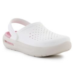 Klapki Crocs Inmotion Clog LiteRide 209964-100 białe. Białe klapki damskie bez wzorów, sportowe, bez obcasa. Za 435.61 zł.