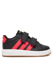 Adidas Sneakersy Grand Court 3.0 Infants JP9375 Czarny. Czarne buty sportowe dziewczęce Adidas, bez wzorów, ze skóry, bez zapięcia. Za 139.99 zł.