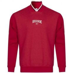 Bluza sportowa męska Reebok Cl Var Ft Crew. Czerwone bluzy męskie Reebok, m, bez wzorów, z bawełny, bez kaptura. Za 176.00 zł.