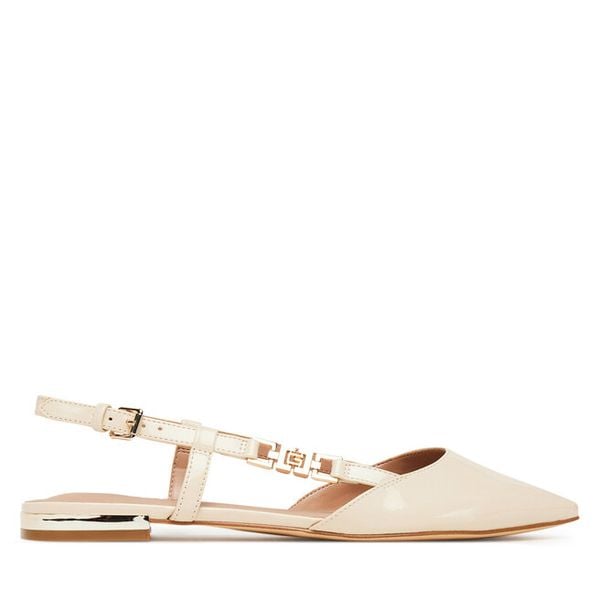 Baleriny Guess. Białe baleriny damskie Guess, z aplikacjami, bez obcasa. Za 317.99 zł.