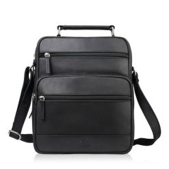 Torba męska skórzana na ramię czarna vintage listonoszka męska Paolo Peruzzi T-127-HBL. Czarne torby na ramię męskie bez wzorów, z materiału, vintage, na ramię. Za 259.00 zł.