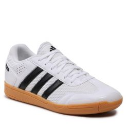 Buty halowe adidas. Białe buty sportowe męskie Adidas, bez zapięcia, do piłki ręcznej. Za 219.99 zł.