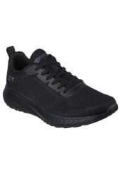 Buty do chodzenia męskie Skechers Bbk Bobs Squad. Czarne eleganckie półbuty Skechers, na zimę, z materiału, eleganckie, bez zapięcia. Za 289.99 zł.
