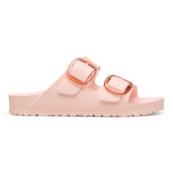 BIRKENSTOCK Arizona Big Buckle EVA Light Rose Klapki damskie. Czerwone klapki damskie Birkenstock, bez wzorów, eleganckie, bez obcasa. Za 269.99 zł.