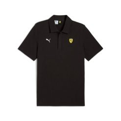 Polo Puma Ferrari Sportswear. Czarne koszulki polo męskie Puma, m, bez wzorów, bez kołnierzyka, bez ramiączek. Za 212.50 zł.