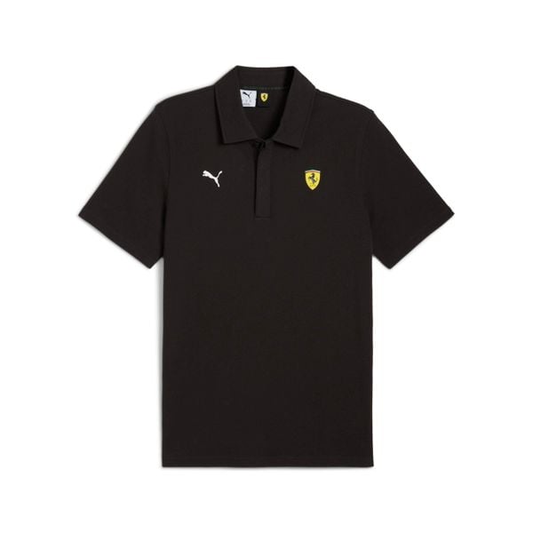 Polo Puma Ferrari Sportswear. Czarne koszulki polo męskie Puma, m, bez wzorów, bez kołnierzyka, bez ramiączek. Za 212.50 zł.