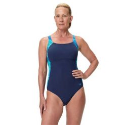 Damski strój kąpielowy Speedo. Niebieskie kostiumy jednoczęściowe damskie Speedo, xl, bez wzorów, z materiału, klasyczne, moda ciążowa, do pływania. Za 307.00 zł.