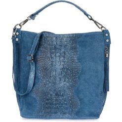 Shopperka skórzana BELTIMORE W10 jeansowa. Torebki do ręki damskie bez wzorów, z jeansu, bez dodatków. Za 241.99 zł.