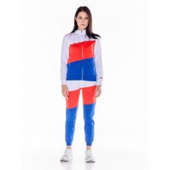 Damski kombinezon Live in Colors, zapinany na zamek i ze stójką. Czerwone obuwie sportowe damskie LEONE 1947 APPAREL, bez wzorów, z dresówki, na fitness i siłownię. W wyprzedaży za 223.60 zł.