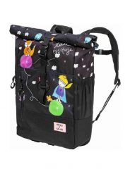 Uniwersalny plecak typu roll-top z pokrowcem przeciwdeszczowym 28L Meatfly. Czarne plecaki damskie Meatfly, z aplikacjami, z materiału. Za 288.99 zł.