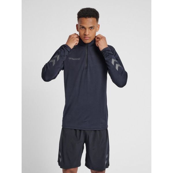 Bluza Hummel Half Zip hmlAUTHENTIC Pro. Niebieskie bluzy męskie Hummel, na jesień, s, bez wzorów, z dzianiny, bez kaptura. Za 334.80 zł.