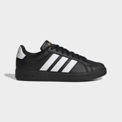Sneakersy damskie ADIDAS Street Talk. Czarne obuwie sportowe damskie Adidas, bez wzorów, z gumy. Za 289.99 zł.