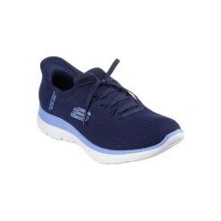 Buty sportowe Sneakersy damskie, Slip-Ins: Summits - New Daily. Niebieskie obuwie sportowe damskie Skechers, bez wzorów, sportowe, bez zapięcia. Za 369.99 zł.