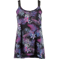 Top z roślinnym nadrukiem bonprix czarny z nadrukiem. Topy damskie marki bonprix. Za 34.99 zł.