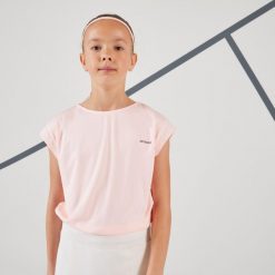 Second Life - Koszulka do tenisa dla dziewczynek Artengo TTS500 - Stan Dobry. Czerwone t-shirty i topy dla dziewczynek KUIKMA, bez wzorów, z elastanu, bez ramiączek. Za 29.99 zł.