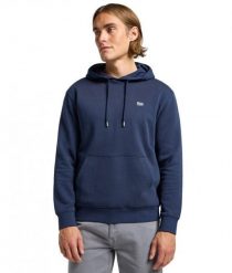 MESKA BLUZA LEE PLAIN HOODIE MOOD INDIGO 112363881. Niebieskie bluzy męskie Lee, m, bez wzorów, bez kaptura. Za 209.99 zł.