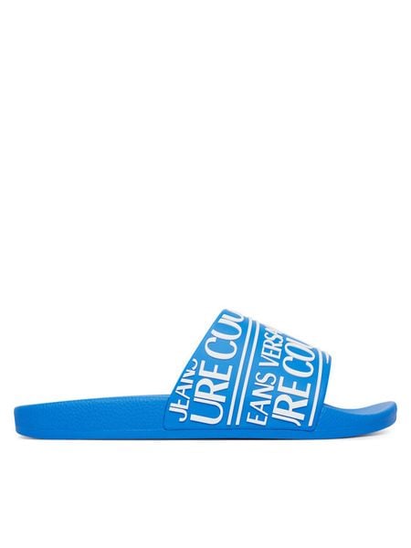 Versace Jeans Couture Klapki 80YA3SQ1 71352 214 Granatowy. Niebieskie klapki męskie Versace Jeans Couture, z jeansu. Za 329.99 zł.