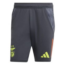 Spodenki treningowe Benfica Lisbonne Tiro 2024/25. Szare krótkie spodenki sportowe męskie Adidas, bez wzorów, z materiału, do piłki nożnej. W wyprzedaży za 163.00 zł.