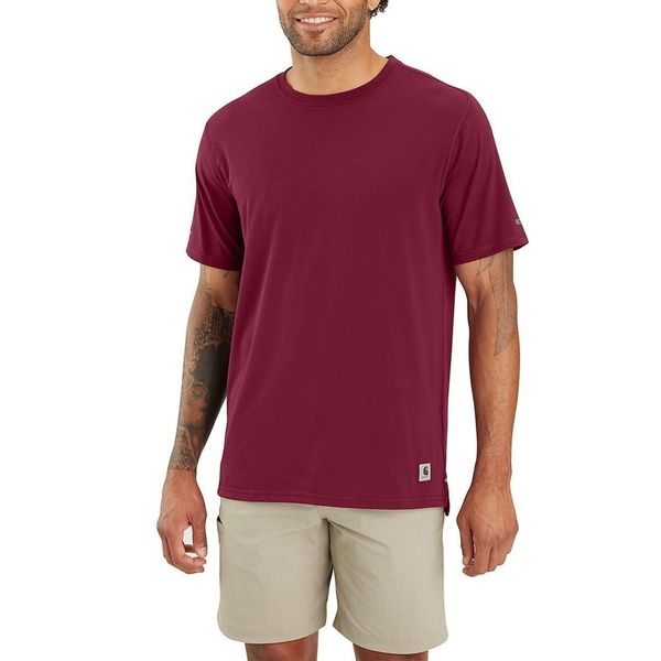 Koszulka sportowa męska Carhartt Lightweight Durable. Czerwone koszulki sportowe męskie Carhartt, m, bez wzorów, bez kołnierzyka, bez ramiączek. Za 232.00 zł.