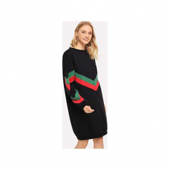 Długa bluza damska z szewronek i zamkami z boku. Czarne bluzy damskie Bien fashion, z poliesteru. Za 139.00 zł.
