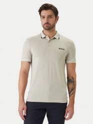 BOSS Polo Paul Pro 50506203 Beżowy Slim Fit. Brązowe koszulki polo męskie Boss, m, bez wzorów, z syntetyku, bez ramiączek. Za 499.99 zł.