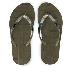 Japonki Barbour. Zielone klapki damskie Barbour, bez wzorów, bez obcasa. Za 179.99 zł.