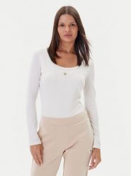 Guess Body V4YP07 J1314 Écru Slim Fit. Bluzki damskie Guess, l, z aplikacjami, z bawełny, bez kołnierzyka, bez ramiączek. Za 119.99 zł.