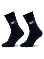 Tommy Jeans Skarpety długie 701228222 Granatowy. Niebieskie skarpety damskie Tommy Jeans, bez wzorów, z bawełny. Za 69.99 zł.