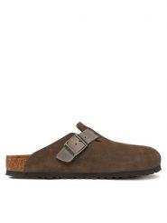 Birkenstock Klapki Boston zamsz 1029210 Brązowy. Brązowe klapki męskie Birkenstock, ze skóry. Za 499.99 zł.