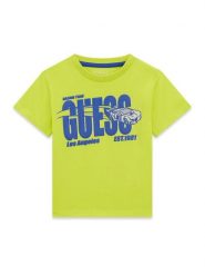 Guess T-Shirt N6RI00 K8HM4 Zielony Regular Fit. Zielone t-shirty dla chłopców Guess, z aplikacjami, z bawełny, bez ramiączek. Za 89.99 zł.
