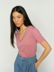 MOS MOSH Koszulka - MMSink Kobiety Dżersej różowy, S. Czerwone t-shirty damskie Mos Mosh, s, bez wzorów, z dżerseju, bez kołnierzyka. Za 279.95 zł.