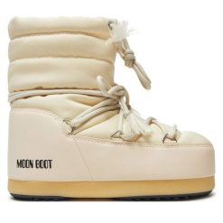 Śniegowce Moon Boot. Brązowe śniegowce i trapery damskie Moon Boot, z nylonu. Za 569.99 zł.