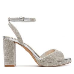 Sandały Aldo. Szare sandały damskie Aldo, bez wzorów, bez obcasa, na słupku, bez zapięcia. Za 499.99 zł.