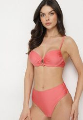 Czerwone Bikini Biustonosz z Metaliczną Aplikacją i Majtki Figi Kinelisa. Czerwone bikini damskie Born2be, na lato, l, z aplikacjami. Za 74.99 zł.